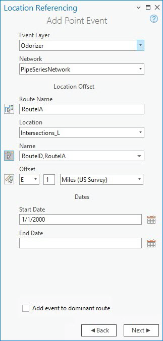 Add Point Event with Location Offset