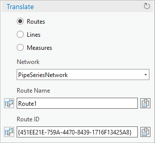 Translate dialog box after route selection