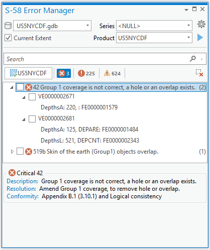 Error 42 coverage is not correct message in S-58 Error Manager