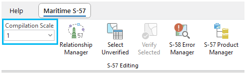 The Compilation Scale combo box on the Maritime S-57 tab