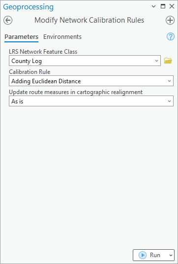 Modify Network Calibration Rules tool using the Adding Euclidean Distance calibration rule