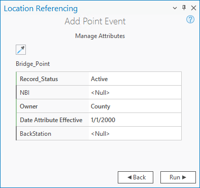 Manage Attributes table