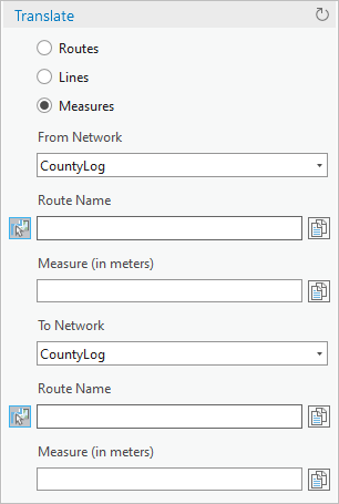 Translate dialog box with Measures chosen