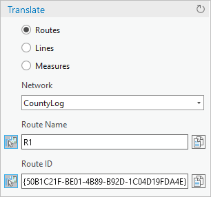 Translate dialog box after route selection
