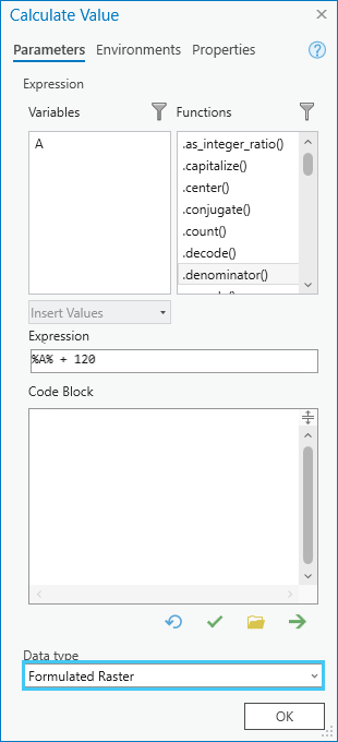 Formulated Raster data type