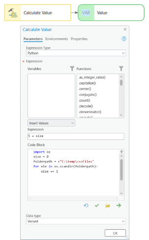 Using Expression and Code Block