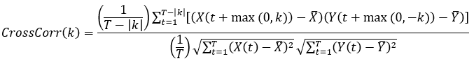 Cross correlation formula