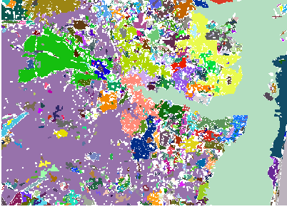 Very small regions selected and removed to use as a Mask