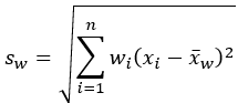 Weighted standard deviation formula