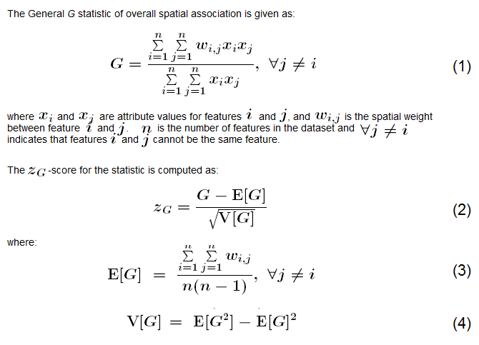 Mathematics for the General G statistic