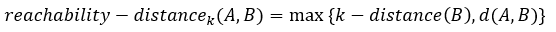 Reachability distance formula