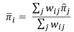 Globally weighted average equation