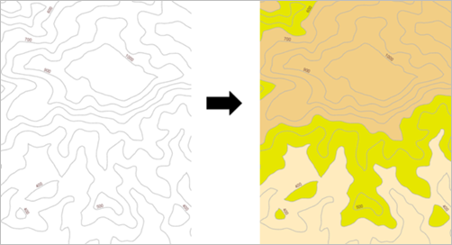 Generate Elevation Bands From Features tool illustration