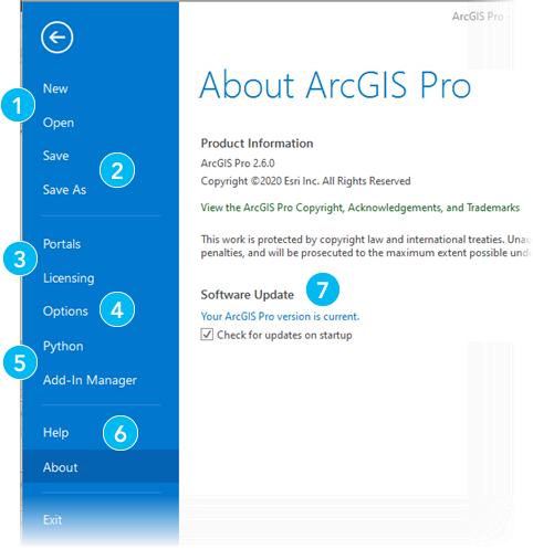 Página Configuración de ArcGIS Pro