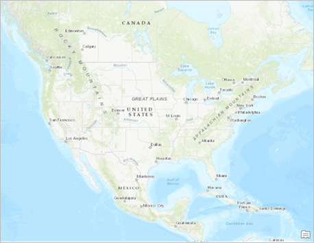 Mapa topográfico de Norteamérica