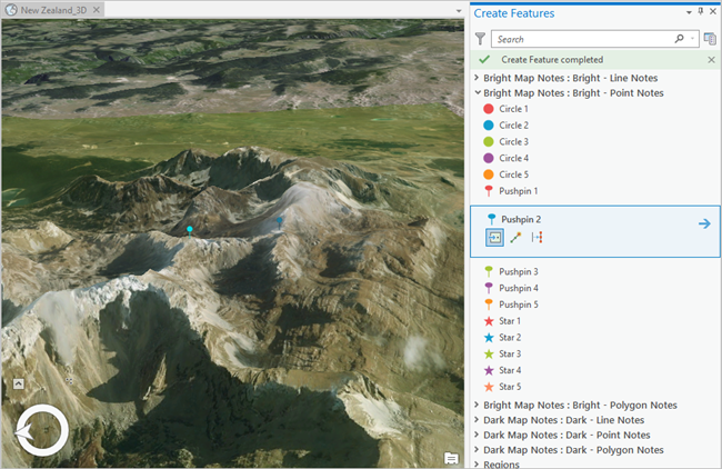 Agregar notas de mapa 3D en una escena