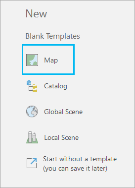 Comenzar con la plantilla de mapa.