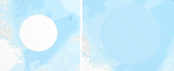 Polos rellenos en mapas base ráster Web Mercator