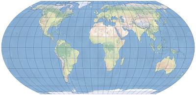 El globo en la proyección de mapa Equal Earth