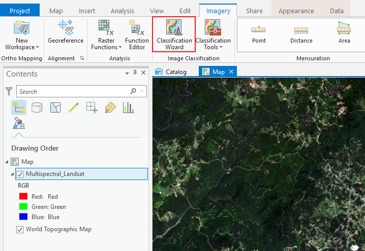 The Classification Wizard can be found on the Imagery tab