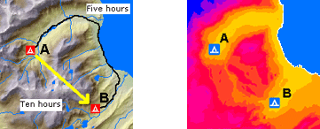 Hallar las mejores rutas existentes entre ubicaciones.