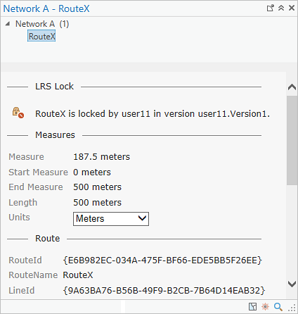 Identify Route dialog box, existing locks