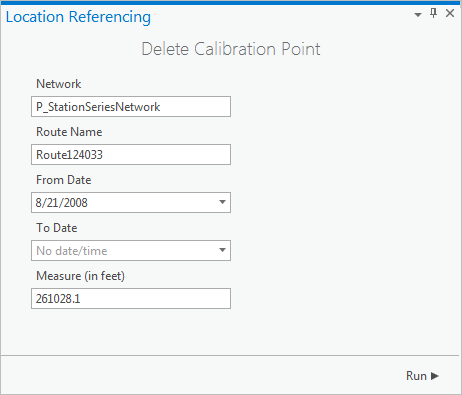 Delete Calibration Point pane