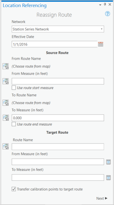 Parameters used for networks that support lines