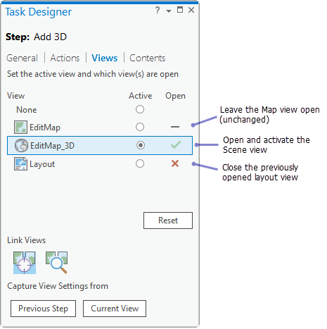 Configurar vistas de paso