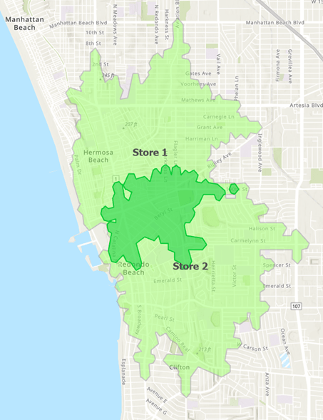 Trade area overlap