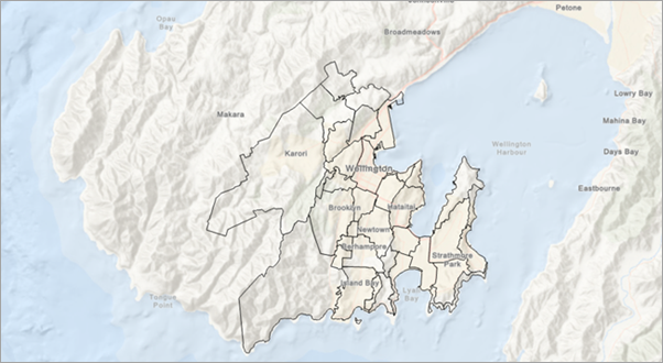 Mapa de límites de áreas residenciales