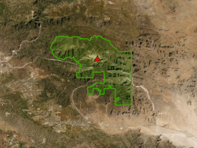 Área silvestre de San Gorgonio seleccionada en el mapa