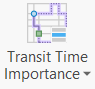 La barra azul de la parte intermedia indica que la propiedad de la importancia de tiempo de tránsito se establece en media