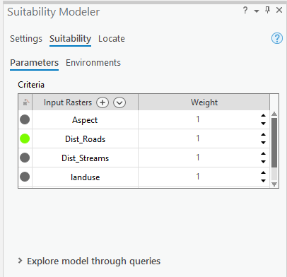 Pestaña Adecuación del panel Modelador de adecuación