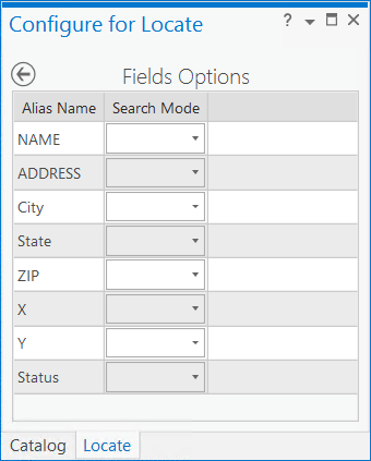 Vista Configurar para localizar