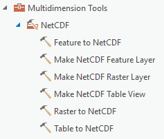 Conjunto de herramientas NetCDF en la caja de herramientas Multidimensión