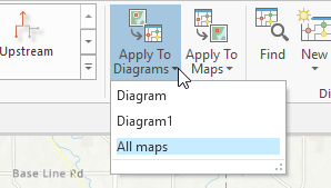 Lista desplegable Aplicar a mapas en la pestaña Datos del conjunto de pestañas