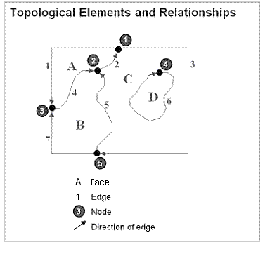 Gráfico de línea topológica de nodos, caras y bordes