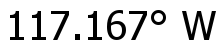 Ejemplo de etiqueta en grados decimales con tres posiciones decimales y el punto cardinal