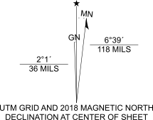 Topo North Arrow displaying grid north, magnetic north, and true north