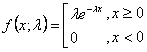 Fórmula de distribución exponencial