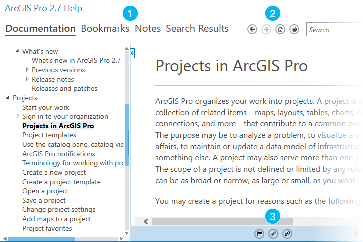Visor de ayuda de ArcGIS Pro
