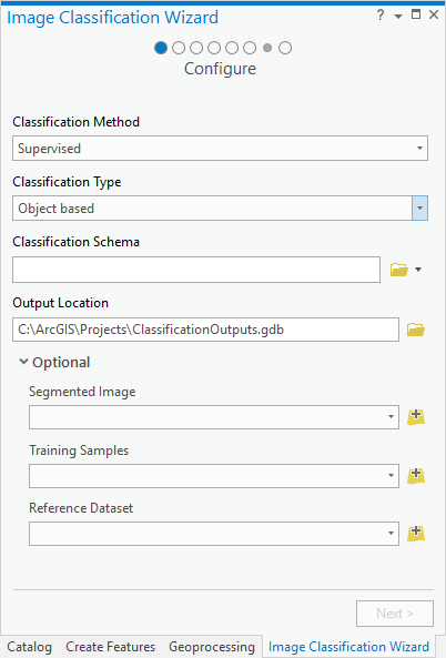 Image Classification Wizard Configure Page