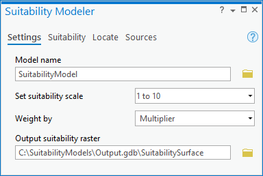 Pestaña Configuración del panel Modelador de adecuación