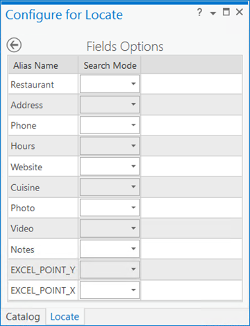 Vista Configurar para localizar