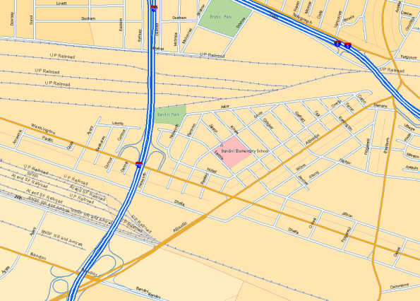 Mapa de calles y ferrocarriles