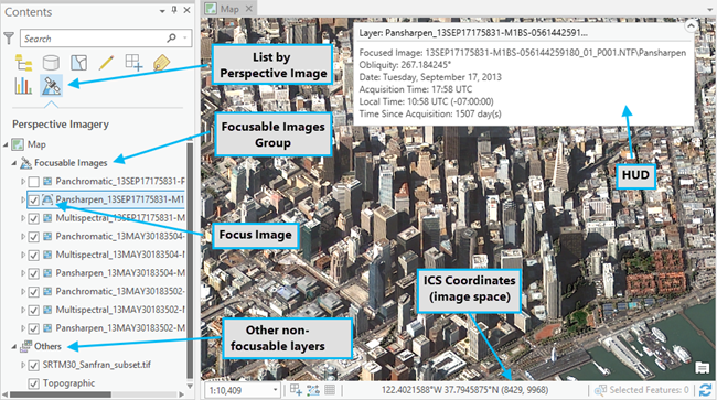 Controles e información del espacio de imagen