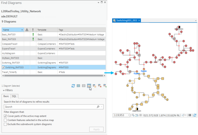 Reabrir un diagrama con el panel Buscar diagramas