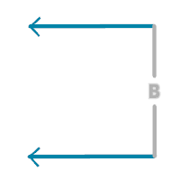 Un ejemplo de la opción de regla Perpendicular doble