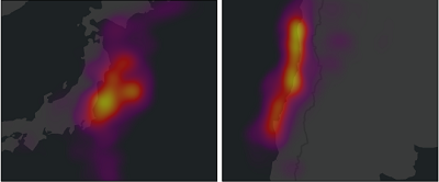 Comparación de dos áreas a la misma escala mediante la representación en pantalla dinámica